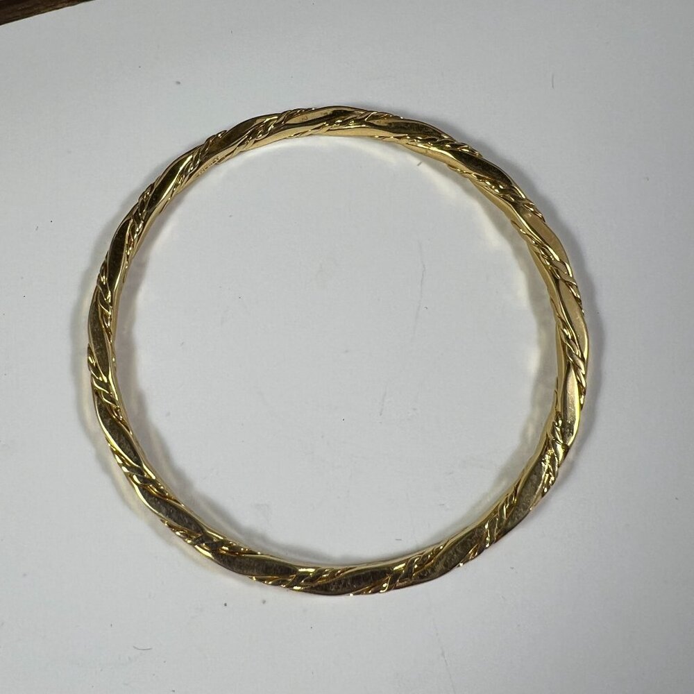 Gold-Tone Twisted Design Metal Bangle Bracelet - Picture 3 of 3